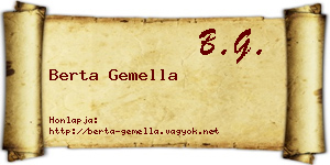 Berta Gemella névjegykártya
